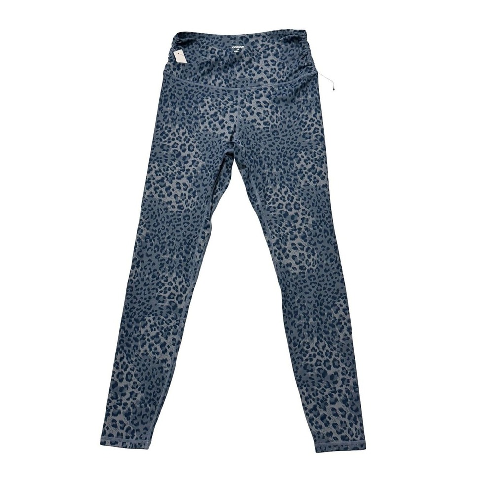Ododos Blue Leopard Print Athletic Leggings Women Medium Ankle Length Yoga Pants